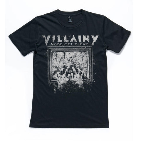 "Vintage" Villainy "TV" Mode. Set. Clear. t-shirt - Small only